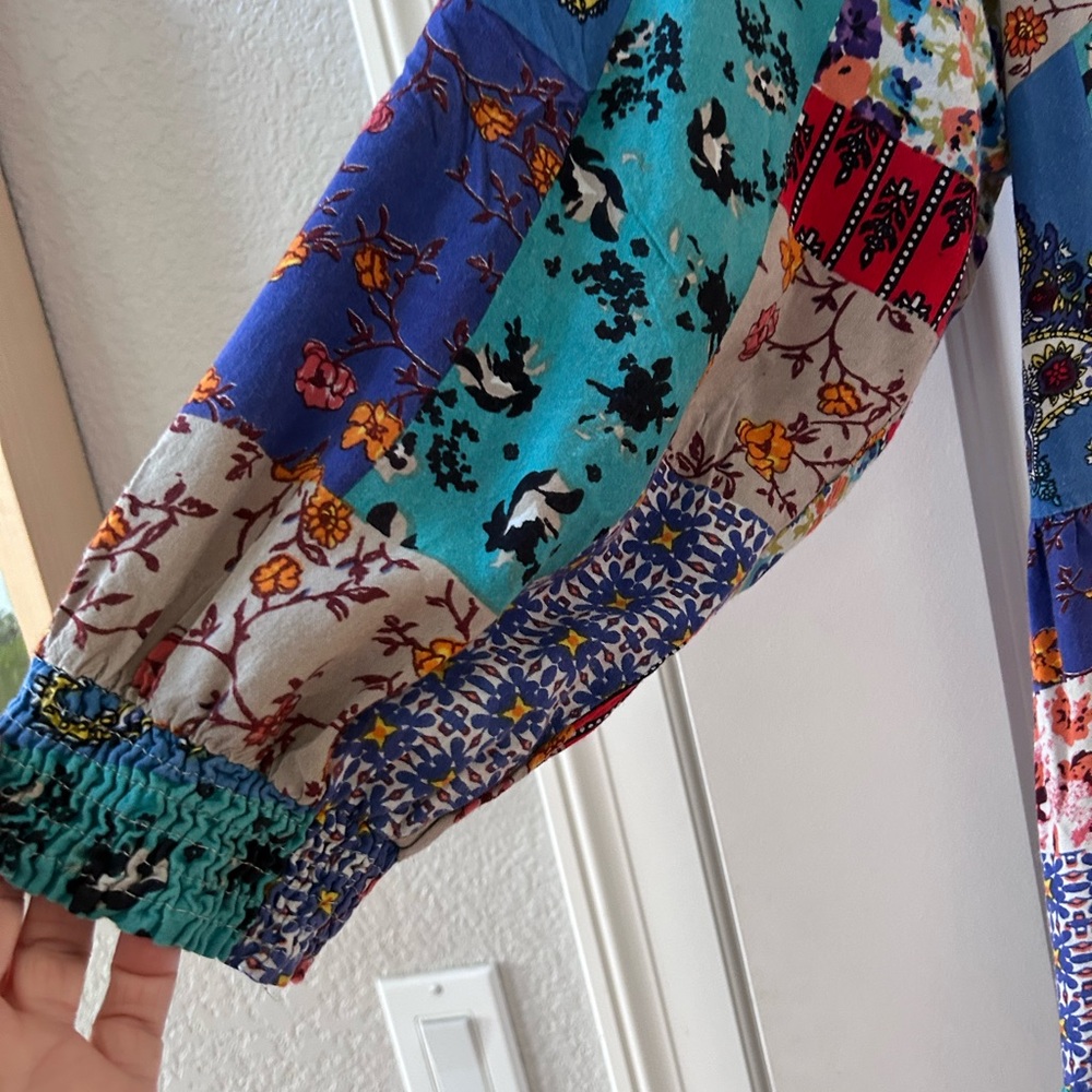 Sacred Threads Patchwork Granola Boho Tiered Ruff… - image 2